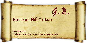 Gariup Márton névjegykártya