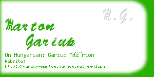 marton gariup business card